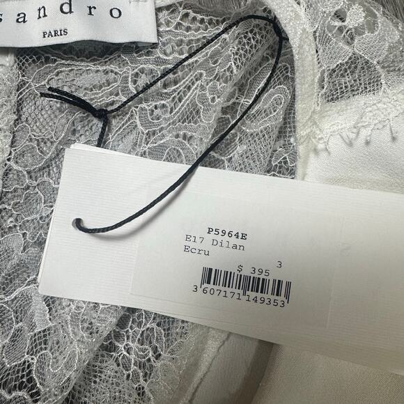 SANDRO Dilan Open Back Romper In Ecru NEW - Picture 6 of 8